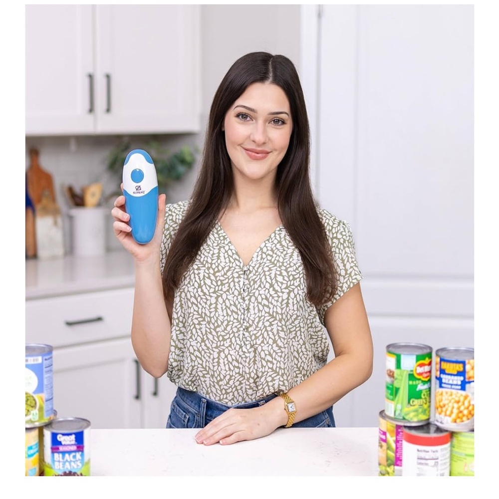 Blue electric can opener battery operated (batteries not included) AA - Picture 5 of 8